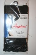 BLACK FOOTLESS TIGHTS WITH LACE BOTTOM BY ANGELINA ... 100-175 LBS ... NEW