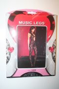 BLACK HALTER NECK WITH KEYHOLE LACE BODYSTOCKING WITH OPEN CROTCH BY MUSIC LEGS .. 100-175 LBS .. NEW IN PACKAGE