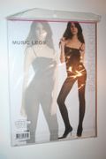 BLACK OPAQUE  BODYSTOCKING WITH CONVENIENCE CROTCH PLUS SIZE ... 150-250 LBS .. QUEEN ..  NEW IN PACKAGE