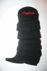 BLACK PAIR OF LADIES LEG WARMERS LEGGINGS BY ANGELINA ... ONE SIZE FITS ALL .. NEW