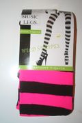 BLACK & PINK  HORIZONTAL STRIPED OPAQUE TIGHTS 100-175 LBS... NEW IN PACKAGE