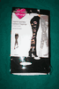 BLACK RIPPED SPANDEX OPAQUE LEGGINGS TIGHTS BY MUSIC LEGS .. 100-175 LBS .. NEW IN PACKAGE