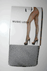 BLACK SEAMLESS FISHNET NYLON PANTYHOSE BY MUSIC LEGS 100-175 LBS...NEW