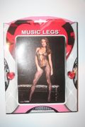 BLACK SEAMLESS LACE HALTER NECK BODYSTOCKING BY MUSIC LEGS...900- 170 LBS.. NEW IN PACKAGE
