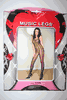 BLACK SHEER DESIGNED VERTICAL STRIPE BODYSTOCKING .. 100-175 LBS .. NEW