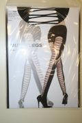 BLACK SPANDEX OPAQUE TIGHTS WITH CRISS CROSS NET BACKING ... 100-175 LBS NEW IN PACKAGE