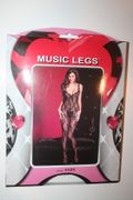  BLACK STRETCH LACE CROTCHLESS BODYSTOCKING WITH LACE TRIM ...100 - 175 LBS ...  NEW IN PACKAGE