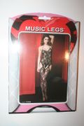 BLACK STRETCH LACE SUSPENDER BODYSTOCKING WITH BOWS...100-175 LBS ... NEW IN PACKAGE