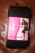 BLACK WINTER FOOTLESS THICK TIGHTS BY ANGELINA 90 - 160 LBS...NEW