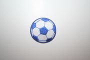 BLUE & WHITE SOCCER BALL FOOTBALL IRON ON EMBROIDERED PATCH CREST BADGE .. NEW