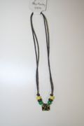 BOB MARLEY FREEDOM ON JAMAICAN FLAG SMALL METAL NECKLACE CHOKER .. RASTA .. NEW