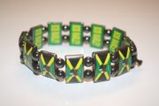 BOB MARLEY JAMAICA COUNTRY FLAG METAL FLEXIBLE DOUBLE SIDED BRACELET ... NEW