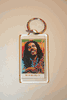 BOB MARLEY PICTURE PLASTIC KEYCHAIN ... REGGAE GUITAR LEGEND ... NEW