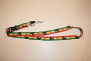 BOB MARLEY RED YELLOW AND GREEN FREEDOM LANYARD KEYCHAIN PASSHOLDER ... REGGAE GUITAR LEGEND ... NEW