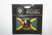 BOB MARLEY SMALL FREEDOM JAMAICA COUNTRY FLAG IRON-ON PATCH CREST BADGE ... REGGAE GUITAR LEGEND ... NEW