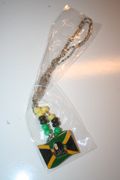 BOB MARLEY X-LARGE METAL JAMAICA COUNTRY FLAG NECKLACE ... NEW
