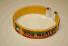 BOB MARLEY YELLOW PICTURE FLEXIBLE METAL NYLON BRACELET WRIST BAND REGGAE LEGEND