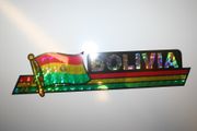 BOLIVIA COUNTRY FLAG LONG METALIC CAR AUTOMOBILE BUMPER STICKER DECAL EMBLEM .. NEW
