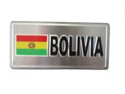 BOLIVIA COUNTRY FLAG SMALL METAL LICENSE PLATE STICKER DECAL EMBLEM .. NEW