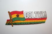 BOLIVIA COUNTRY FLAG WORD IRON-ON PATCH CREST BADGE ... NEW