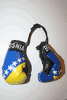 BOSNIA COUNTRY FLAG PAIR OF MINIATURE BOXING GLOVES FOR YOUR CAR MIRROR .. NEW