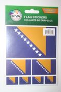 BOSNIA COUNTRY FLAG SET OF 7 DIFFERENT SIZE STICKERS DECALS EMBLEMS .. NEW IN PACKAGE