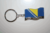 BOSNIA HERZEGOVINA METAL EMBOSSED COUNTRY FLAG KEYCHAIN .. NEW