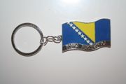 BOSNIA HERZEGOVINA METAL EMBOSSED COUNTRY FLAG KEYCHAIN .. NEW