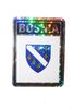  BOSNIA SQUARE COUNTRY FLAG METALLIC BUMPER STICKER DECAL .. SIZE  3" X 4" INCHES .. NEW