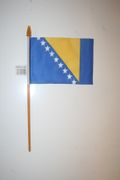 BOSNIA NEW COUNTRY 4" X 6" SMALL STICK FLAG WITH 10" POLE .. NEW