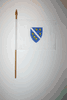 BOSNIA OLD COUNTRY 4" X 6" SMALL STICK FLAG WITH 10" POLE .. NEW