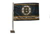 BOSTON BRUINS BLUE CAR AUTOMOBILE FLAG ... IT HAS A PICTURE OF THE MAPLE LEAFS LOGO ON IT AND IT FITS RIGHT INTO YOUR CAR SIDE WINDOW.