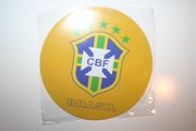 BRASIL 5 STAR LOGO FIFA WORLD CUP SOCCER FOOTBALL ROUND CAR MAGNET BRAZIL .. NEW