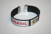 BRASIL BACK SUPER THICK FIFA WORLD CUP 5 STAR LOGO BRACELET WRISTBAND .. BRAZIL FOOTBALL SOCCER .. NEW