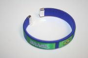 BRASIL BLUE COUNTRY FLAG FLEXIBLE C BRACELET WRISTBAND ... BRAZIL .. NEW