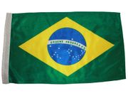 BRASIL BRAZIL 12" X 18" INCHES COUNTRY HIGH QUALITY FLAG WITH SLEAVE WITHOUT STICK .. FIFA SOCCER WORLD CUP .. NEW