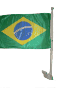 BRASIL BRAZIL 12" X 18" INCHES HEAVY DUTY COUNTRY FLAG WITH STICK .. FIFA SOCCER WORLD CUP .. NEW