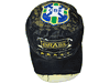 BRASIL BRAZIL BLACK CBF LOGO WEAR-LOOK MILITARY STYLE ACID WASHED HAT CAP .. FIFA SOCCER WORLD CUP  .. NEW