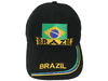 BRASIL BRAZIL BLACK COUNTRY FLAG EMBOSSED HAT CAP .. NEW