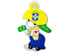 BRASIL BRAZIL CBF LOGO HANGING LITTLE BOY DECAL WITH SUCTION CUP