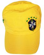 BRASIL BRAZIL CBF LOGO YELLOW FIFA SOCCER WORLD CUP MILITARY HAT CAP .. NEW