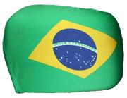 BRASIL BRAZIL COUNTRY FLAG CAR SIDE MIRROR COVER .. 2 IN ONE PACK .. NEW