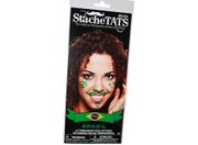 BRASIL BRAZIL STACHETATS TEMPORARY FACE TATTOOS .. 15 TATTOOS IN PACK .. EASY TO APPLY AND REMOVE .. NEW