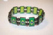 BRASIL COUNTRY FLAG FLEXIBLE METAL REVERSIBLE SPORTS BRACELET ... FIFA WORLD CUP SOCCER FOOTBALL ... NEW