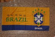 BRASIL FIFA WORLD CUP 5 STAR LOGO BEACH TOWEL .. SOCCER FOOTBALL ..NEW