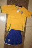 BRASIL FIFA WORLD CUP FOOTBALL SOCCER YELLOW JERSEY WITH BLUE SHORTS ... BRAZIL .. NEW