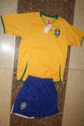 BRASIL FIFA WORLD CUP FOOTBALL SOCCER YELLOW JERSEY WITH BLUE SHORTS ... BRAZIL .. NEW