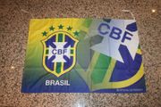 BRASIL FIFA WORLD CUP SOCCER FOOTBALL 2' X 3' BANNER FLAG TAPESTRY .. BRAZIL .. NEW