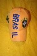 BRASIL FIFA WORLD CUP SOCCER FOOTBALL LOGO ORANGE HAT CAP .. BRAZIL .. NEW