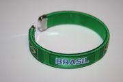BRASIL GREEN COUNTRY FLAG FEXIBLE  BRACELET WRISTBAND ...FIFA WORLD CUP SOCCER FOOTBALL ...  NEW